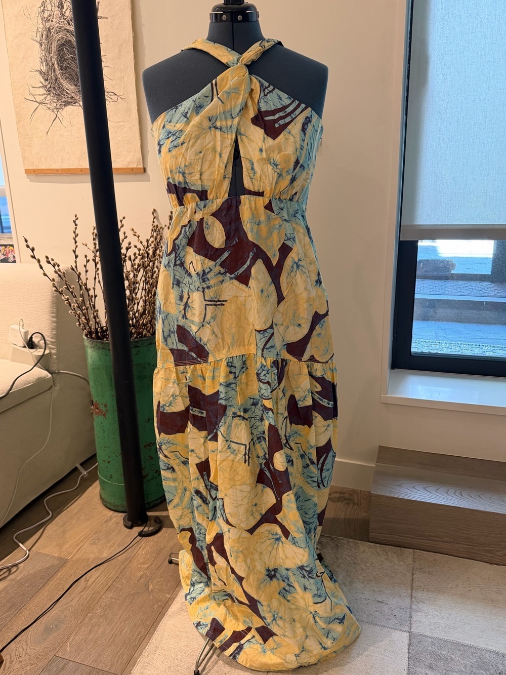 A.L.C. Veronica Floral Halter Maxi Dress Sz 10 with pockets!